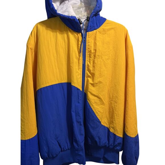 Birdie By Richard A. Leslie VTG Men L Blue Gold Long Sleeve Alaska School Jacket - Picture 1 of 13